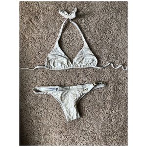 Beach Bunny White and gold Bikini